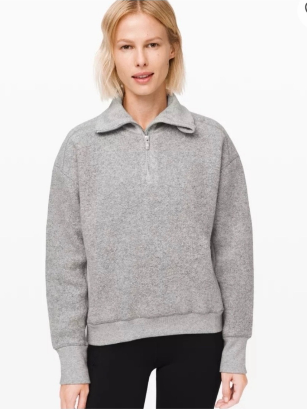 Lululemon Athletica Women's Gray Half-Zip Pullover Sweater
